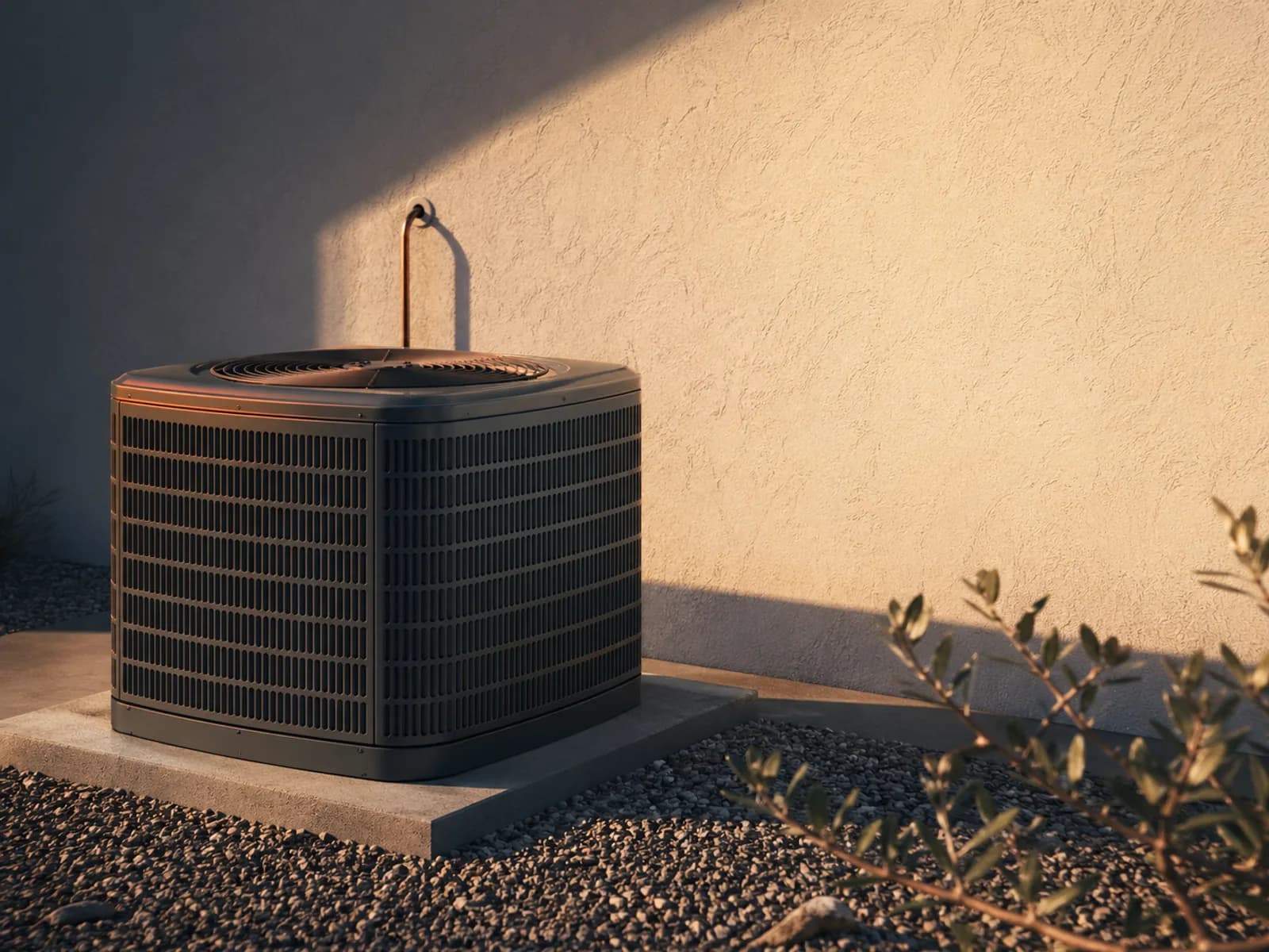 Outdoor air-conditioning condenser unit installed beside a Sacramento home.